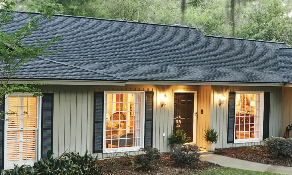 Close-up of GAF Timberline shingles installed by Champion Forest Exteriors showing their dimensional look and weather-resistant design.